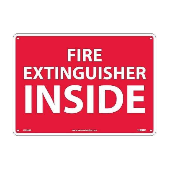 National Marker Notice Signs; Fire Extinguisher Inside 10" x 14" Rigid Plastic M720RB
