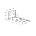 thumbnail image 3 of Monarch Specialties Bed, Twin Size, Platform, Teen, Frame, Upholstered, Velvet, Wood Legs, Grey, Chrome, Transitional, 3 of 5