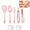 Pink, variant on Mini Silicone Kitchen Utensil Set, 5-Piece Cooking Baking Tools, Spatulas Tongs Whisk Slotted Turner for Nonstick Cookware