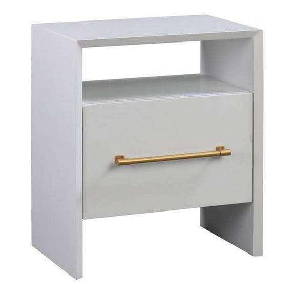 Pemberly Row 27"H Modern Style Acacia Wood Nightstand in White