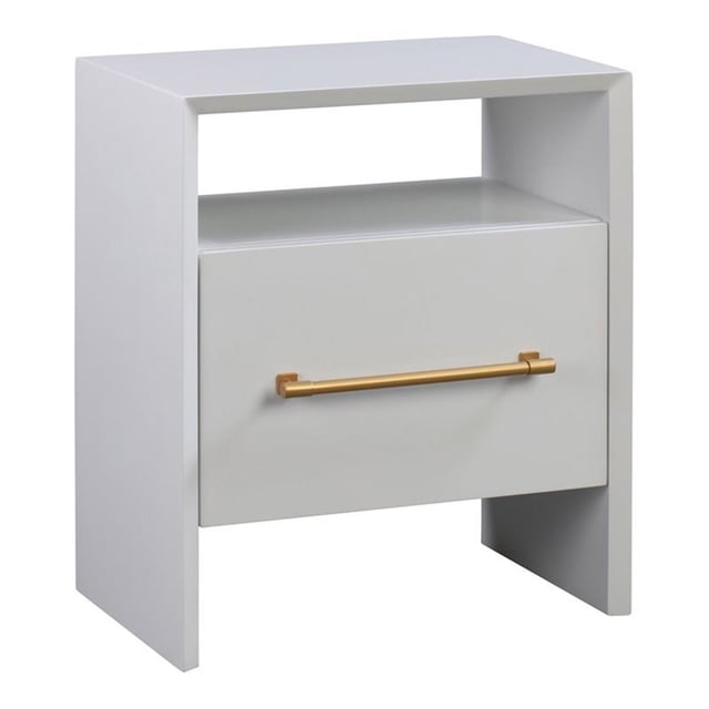 TOV Furniture Libre Table de Nuit Moderne en Bois d'Acacia de 27 Po H, Blanc