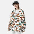 thumbnail image 4 of Pofeuu Colorful Butterfly Print Sun Protection Outdoor Lightweight Full Zip UV Cooling Hoodie Long Sleeve Summer Clothing for Outdoor Hiking-Large, 4 of 5