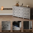 thumbnail image 5 of FANRAL Dresser for Bedroom with 9 Drawers,Wood Metal Handle Closet Storage Cabinet,Wide TV Stand Chests of Drawers,Dark Gray Dresser, 5 of 6
