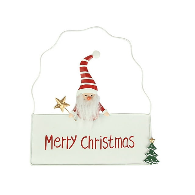 Coxeer Christmas Door Sign Hanging Iron Sturdy Welcome Door Sign Front Door Decoration