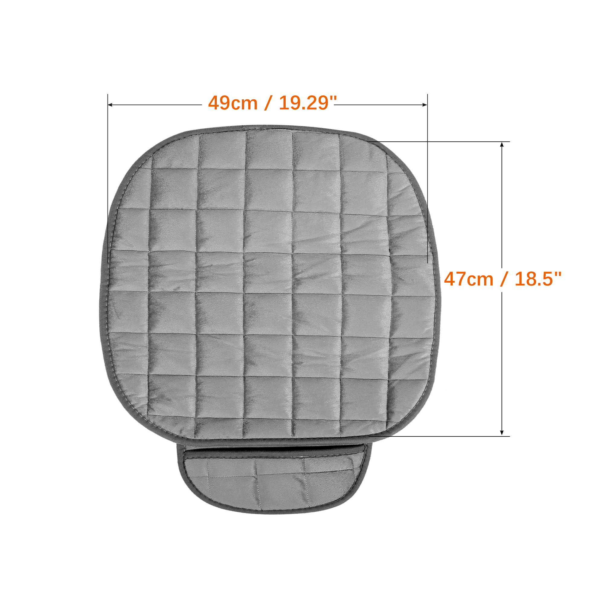Unique Bargains Universal Plush Car Front Rear Seat Cushion Cover Pad Set of 2 Gray