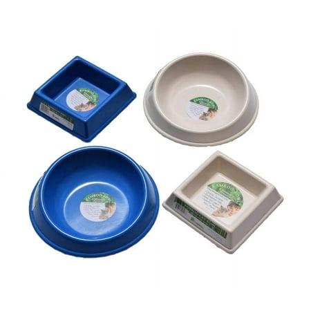 The Green Pet Shop Cat Bamboo Round-Angled Water Bowl White