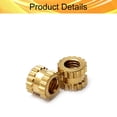 thumbnail image 3 of HUGFEGWE M3x4mm Female Thread Knurled Nuts,Hx5mm OD Brass Threaded Insert Embedment Nuts Hydraulic Welded Joint Injection Molding Assortment Kit for 3D Printing Injection Molding 40PCS CJB91-25036, 3 of 7