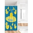 thumbnail image 2 of Rubber Duck Stall Shower Curtain, Duckies Swimming in the Sea with a Yellow Submarine Kids Party Nautical Print, Fabric Bathroom Set with Hooks, 36W X 72L Inches Long, Navy Blue, by Ambesonne, 2 of 3