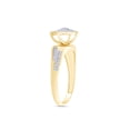 thumbnail image 3 of AFFY White Natural Accent Diamond Engagement Ring in 14k Yellow Gold Plated Silver, 3 of 6