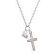 thumbnail image 2 of Delight Jewelry Heart with ''Soccer'' and AB Crystal Be Strong and Courageous Engraved Cross Zoey Necklace, 28", 2 of 4