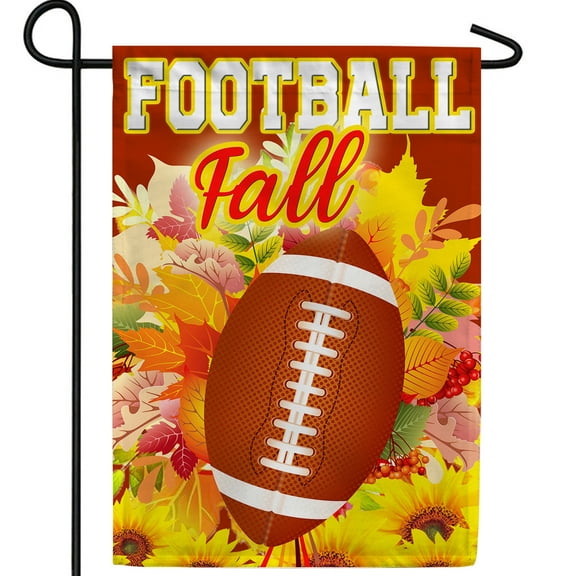 America Forever Football Fall Garden Flag, 12.5 x 18 inches Double Sided, Sunflower and Football Flag, Maple Leaves, Sports Seasonal Outdoor Decor, Holiday Outside Yard Decorations