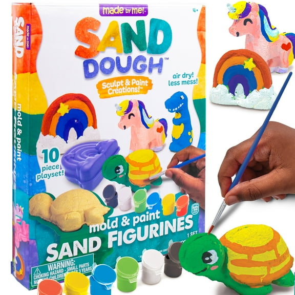Made By Me Create Your Own Sand Dough Sculpt & Paint Figurines Kit, Child, Ages 4