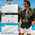 thumbnail image 5 of Jeiento Polynesia Flower Matching Beach Outfits for Couples Summer Sleeveless Dress for Women Loose Maxi Split Sundress with Pockets Mens Tropical Shirt Husband and Wife Vacation Clothing, Black, 5 of 6