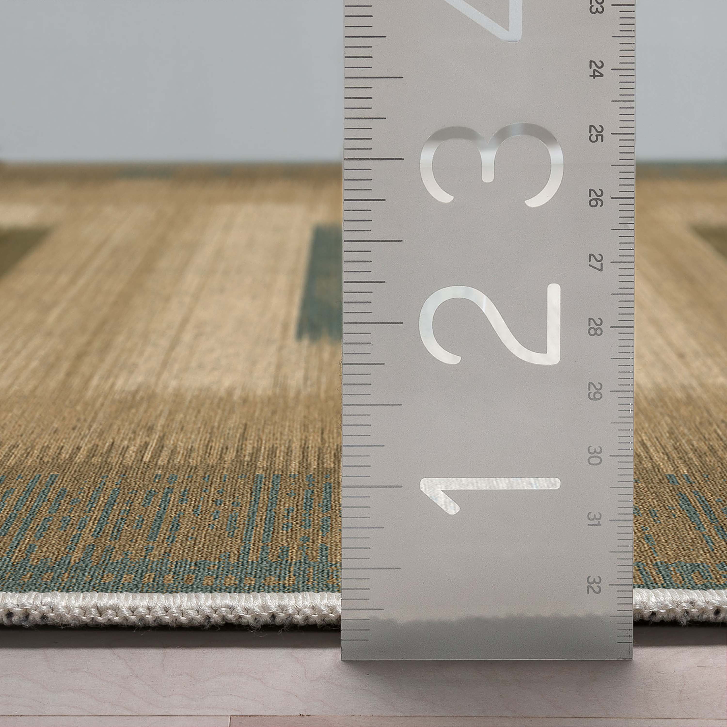 Well Woven Apollo Border Contemporary Blue 5'3" x 7'3" Area Rug for Living Room Dining Room Bedroom and Kitchen