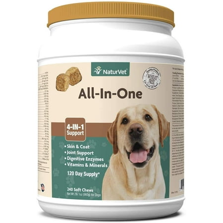 UPC: 0797801037365 | NaturVet All-in-One Dog Supplement – for Joint Support  Digestion  Skin  Coat Care 240 Soft Chews