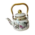 thumbnail image 3 of Tetera de esmalte, hervidor de agua caliente, diseño clásico retro, tetera resistente de 1,2 l, cafetera para cocina, hogar, oficina, agua caliente. Estilo B, 3 of 8