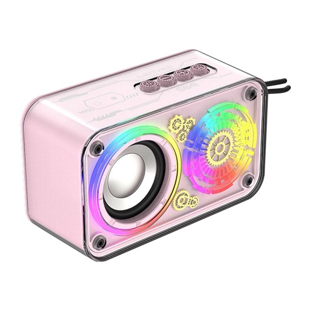 PAVEOS Altavoz Bluetooth portátil para interiores y exteriores Altavoz Seyberpunk Altavoz Bluetooth inalámbrico transparente Altavoz Bluetooth brillante y elegante Regalo adecuado para uso