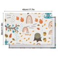 thumbnail image 5 of White Boho Bohemia Rainbow Autumn Leaves Trees Pattern Summer Placemats Table Placemats Set Of 6-Linen Kitchen Washable Placemats Table Mats 11.8"x17.7" Non-Slip Heat Resistant, 5 of 5