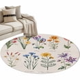 thumbnail image 2 of Vintage Herb Round Area Rugs 3 ft, Pastoral Flower Country Decoration Washable Small Area Rug with Non-Slip Sturdy Edge Binding Round Front Door Mat Floor Carpet for Entryway, 2 of 9