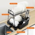 thumbnail image 2 of Labymos Stainless Steel Dish Drying Rack 2 Tier Large Capacity Dish Drainer Rack with Utensil, 2 of 8