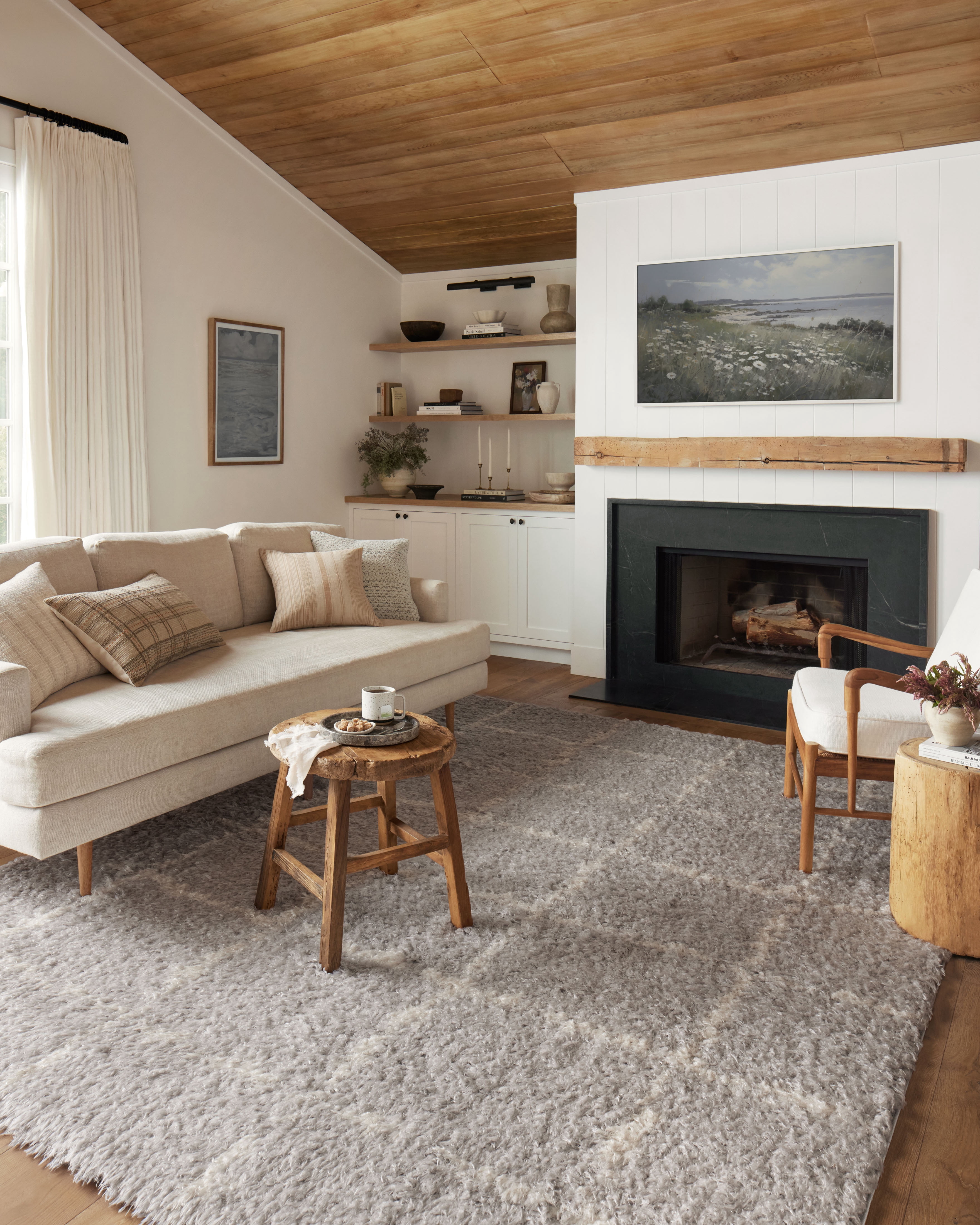 Angela Rose x Loloi Amira Silver / Ivory 6'-7" x 9'-6" Area Rug