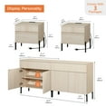 thumbnail image 2 of 4 Pcs Bedroom Set，Wooden Dresser and Nightstand Sets for Bedroom, Reeded Dresser Set with Doors, Night Stand of 2 with Charging Station, 2 of 13