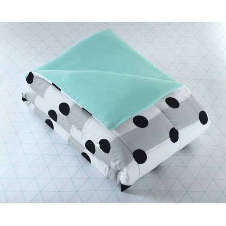 Your Zone Grey Stripe Dot Bed in a Bag Bedding Comforter Set