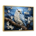 thumbnail image 2 of Designart "Nights Watch Pastoral Blue Owl" Animals Floater Framed Wall Art Print, 2 of 7