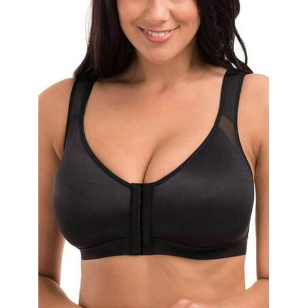 

KVMeteor Women s Plus Size Stretchy Buckles Wide Strap Solid Color Underwear Bra