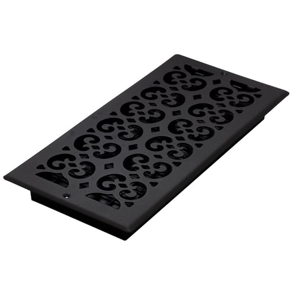 Decor Grates 6x14 Scroll Wall/Ceiling Register Vent Cover, Adjustable Airflow Control, Textured Black (ST614W)