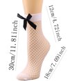 thumbnail image 2 of JeashCHAT Women Mesh Breathability Big Bow Net Socks Short Fishnet Thin Socks Stockings, 2 of 3