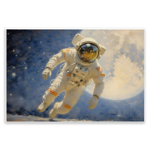 Astronaut in Vast Galaxy Wall Plaque Art, design by Angie Hawke