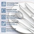 thumbnail image 3 of PYYNA-20-Piece Silverware Set Service for 4, Food Grade Stainless Steel Flatware Cutlery Set Kitchen Utensils Set with Steak Knives For Home Restaurant Hotel, Mirror Polished, 3 of 3