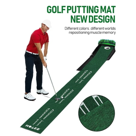 Golf Putting Mat Indoor Outdoor Practice Training System with Auto Ball Return 8.5FT