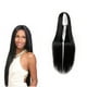 thumbnail image 5 of Pelucas sintéticas de 100 cm de largo, rectas y semilargas, de cabello humano, accesorio de belleza para mujeres y niñas (negro), 5 of 7