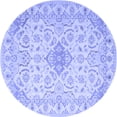 thumbnail image 1 of Ahgly Company Indoor Round Abstract Blue Contemporary Area Rugs, 4' Round, 1 of 4