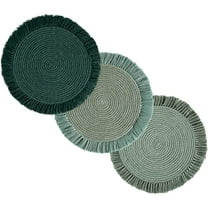 Folkulture Pot Holders for Kitchen, Trivet for Hot Dishes or Kitchen Pot Holder, Set of 3, 100% Cotton, 8.5-inch, Tiana Green