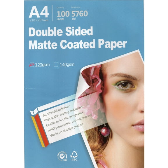 Picture Double sided matte all Inkjet printer Photo Paper 8.3"x11.7" A4 Size 100 sheets weight 120gsm