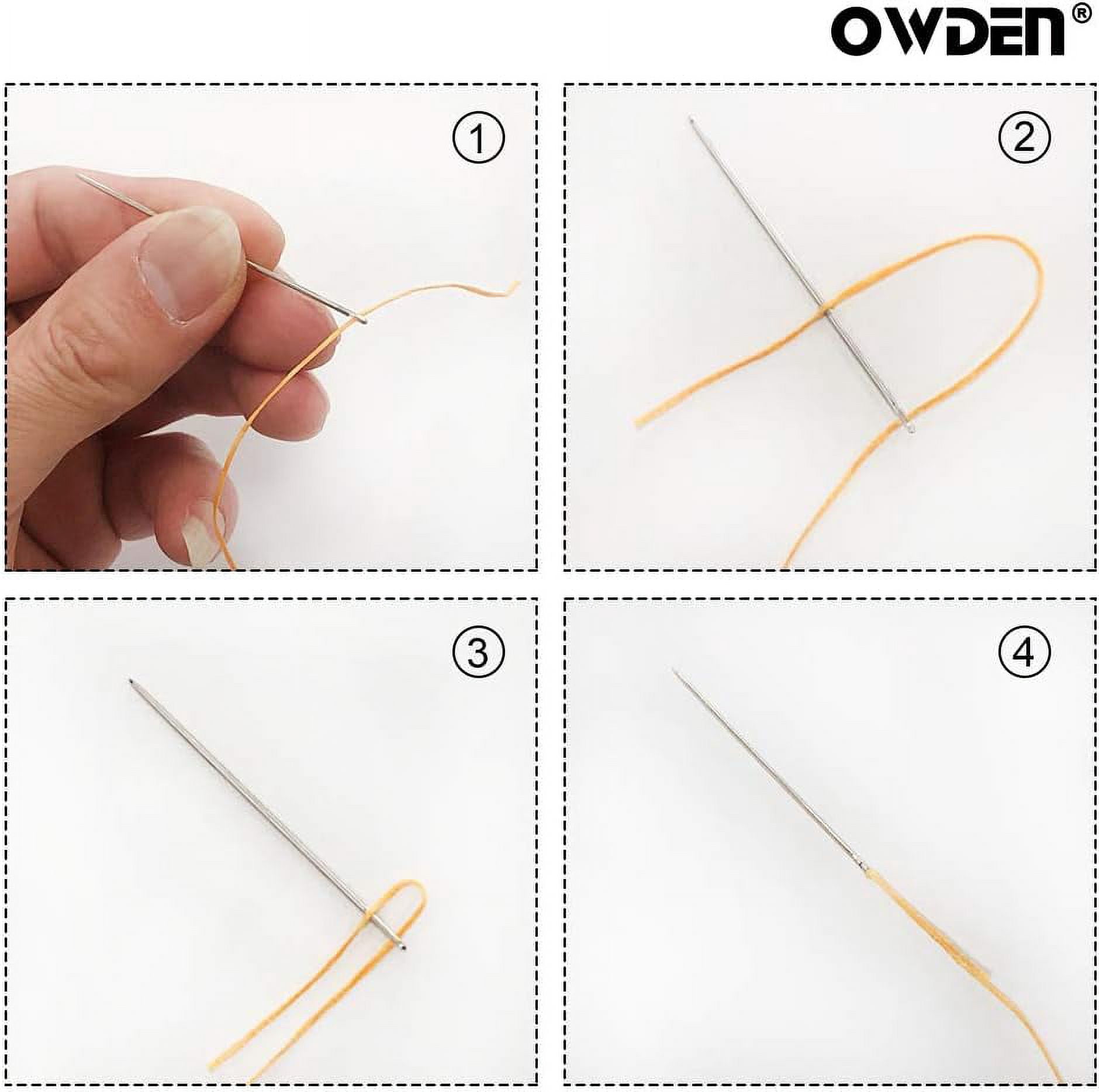 12Pcs Leather Hand Sewing Needles, Professional Small Eye Design for Leather Hand Stitching Needle. 2 Sizes and Each 6Pcs.