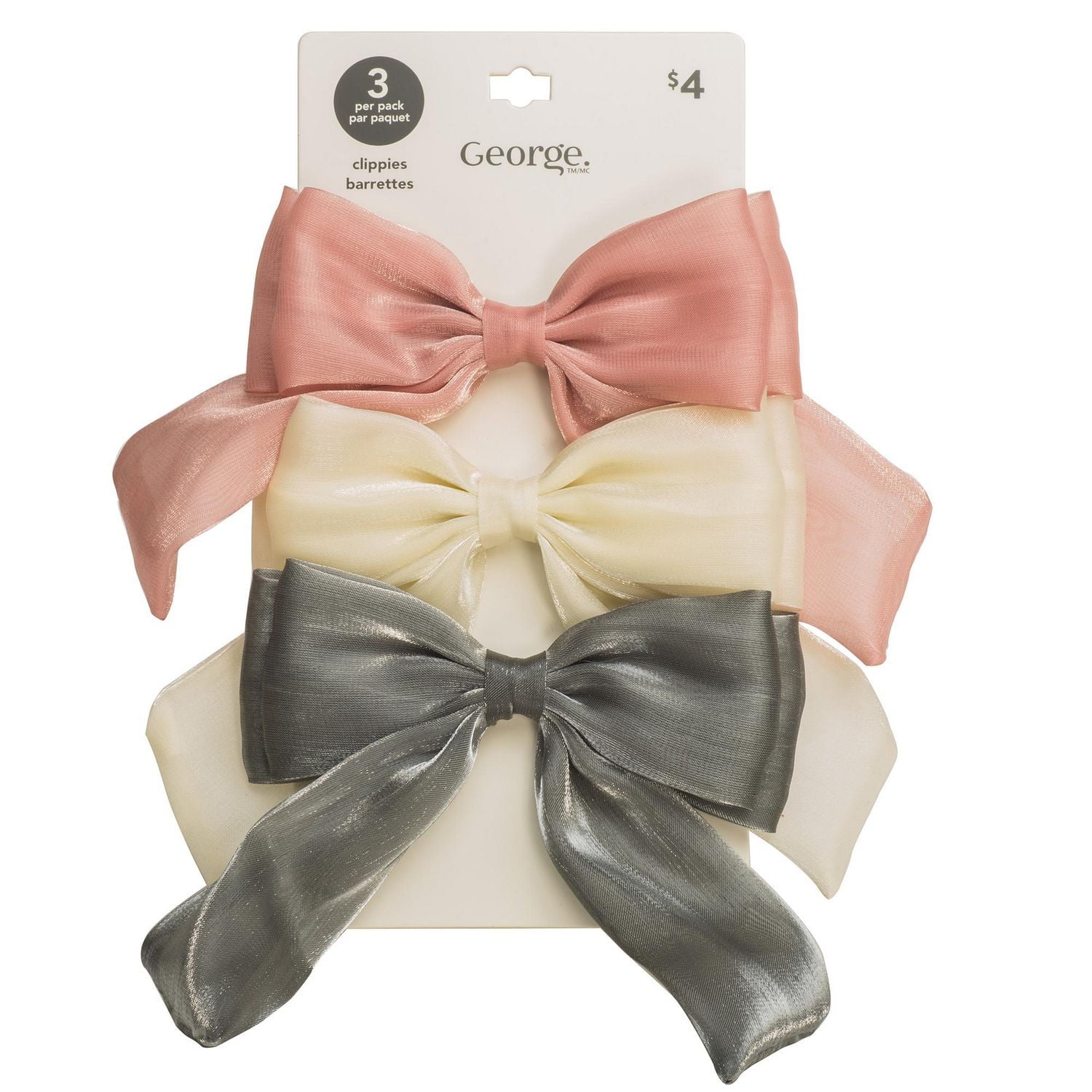 George 3 pc bow clippies, pc bow clippies