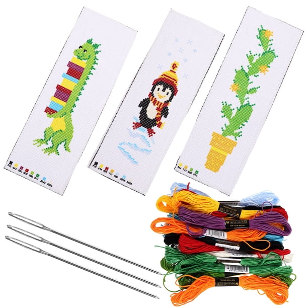 WEUVEB 3Jgo Kits De Bordado En Poliéster Para Marcapáginas Decorativos Regalo Ideal