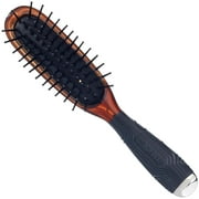 Kent KB Headhog Travel Detangling Hair Brush, Tortoise Shell, Black Rubber Cushion Detangler Brush and Scalp Brush, Firm Rounded Plastic Bristles for Women Men and Kids Everyday Care, Made in England