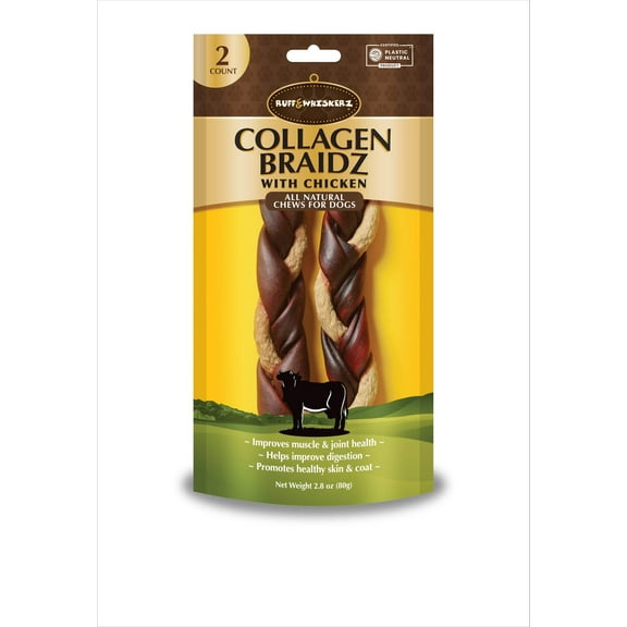Ruff  Whiskerz Collagen- Braidz W/ Chicken