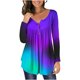 thumbnail image 1 of Ichuanyi liquidación casual de manga larga para mujeres abiertas abiertas cuello redondo flojo túnica plisada camisa blusa blusa ICHUANYI WER2023082211139, 1 of 5