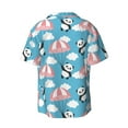 thumbnail image 2 of KLL Panda Flying in the Sky Print Men's Shirt Short Sleeve Button Down Summer Cuba Beach Shirts- Large, 2 of 7