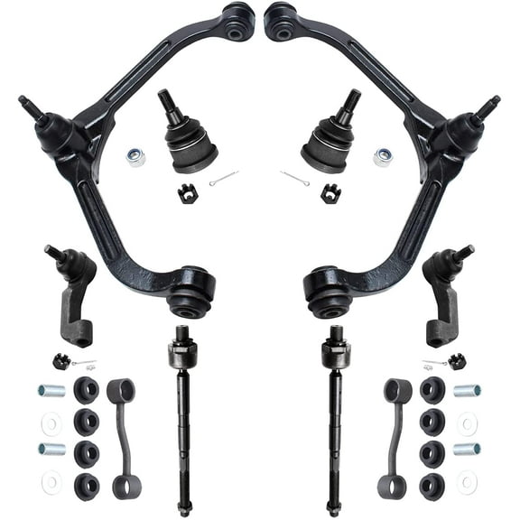Detroit Axle - Front Upper Control Arm w/Ball Joints Lower Ball Joints Tie Rods Sway Bars Replacement for 2006 2007 Jeep Liberty