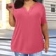thumbnail image 2 of Tops para mujer,Camiseta de gran tamaño, top informal de color liso para mujer, manga corta de poliéster, ideal para uso diario y en casa, sopatenor, 2 of 8