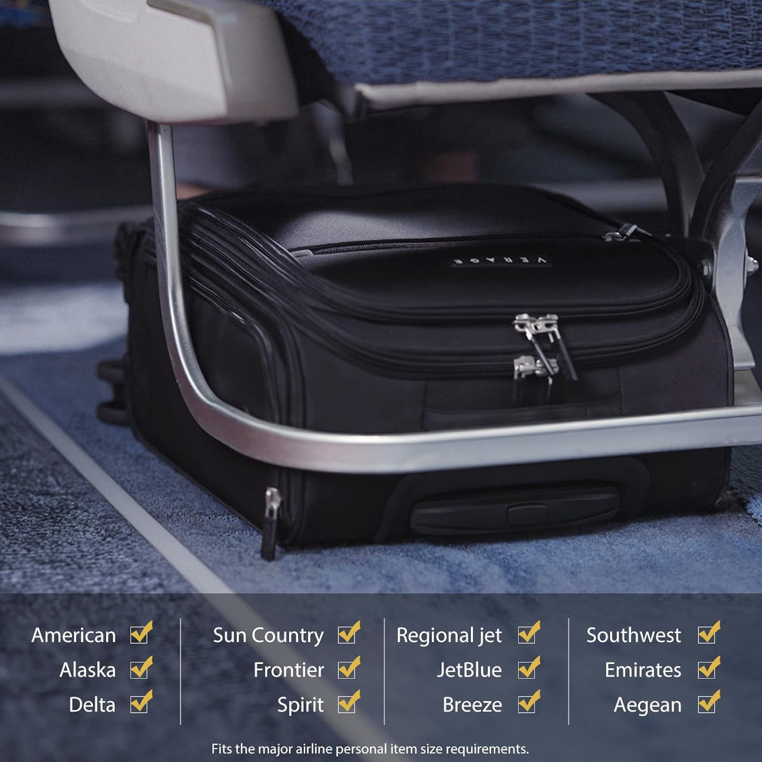 Verage Underseat Carry On Luggage Spinner Wheels Lightweight Travel Bag for Airlines Pilots Crew Walmart