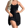 thumbnail image 2 of Sakmal Sleeveless Moomoo Womens Nightgowns Lightweight Cotton Babydoll Sleepshirt Solid Short Nightgowns for Women L, 2 of 7