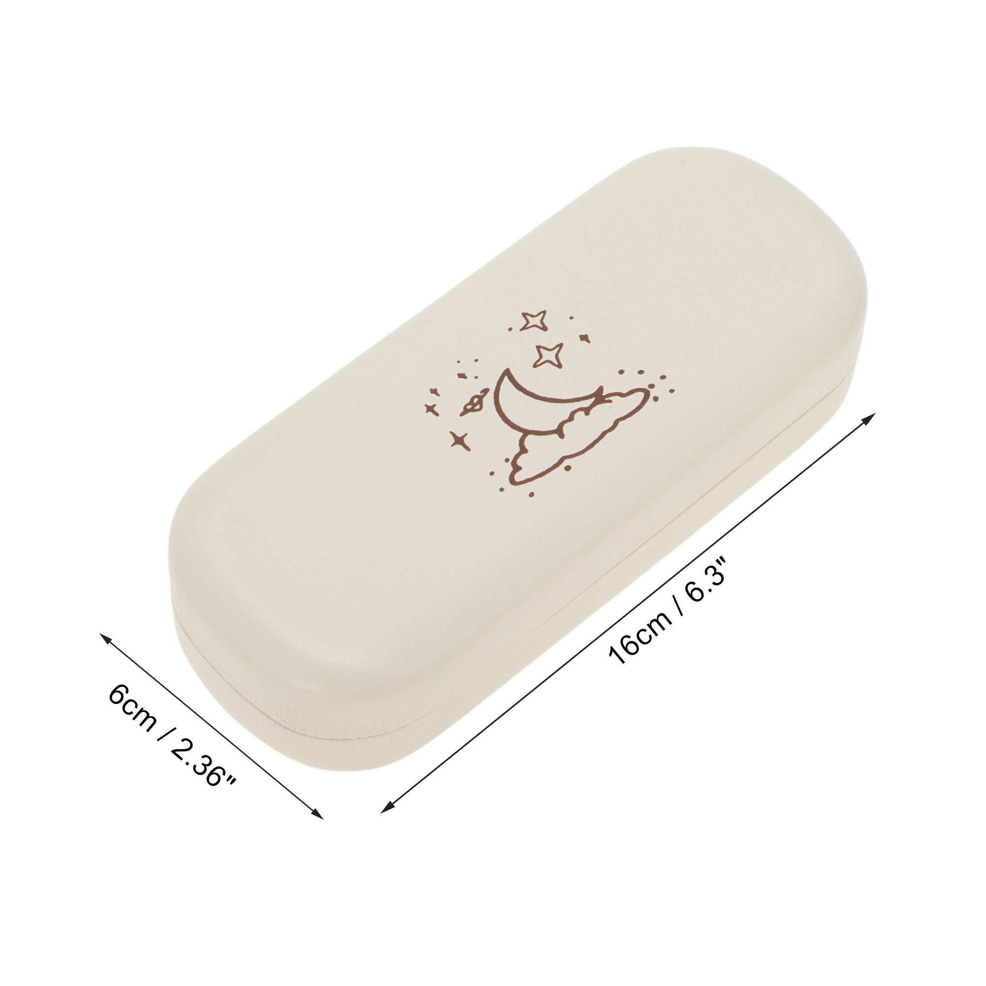 Unique Bargains Faux Leather Eyeglasses Case 6.3"x2.36"x1.18" Moon and Star Pattern
